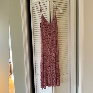 Abercrombie and Fitch Floral Red Midi Dress Size Small